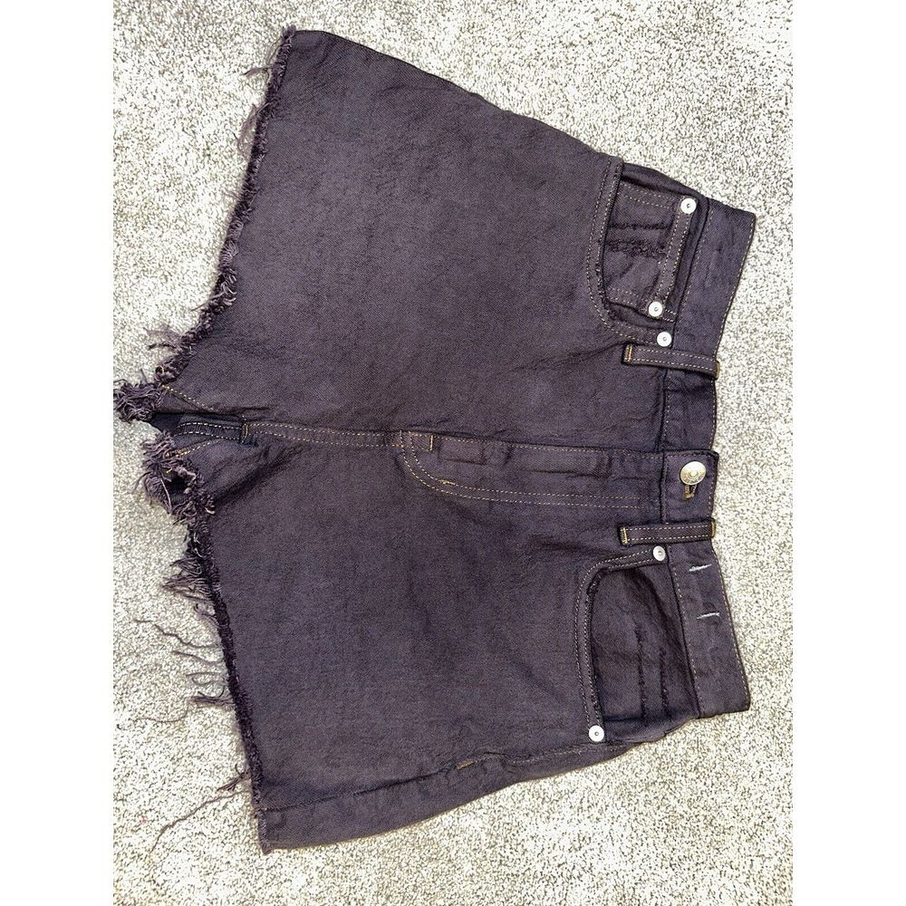 Madewell Mom Jean Shorts Size 25 Purple Raw Hem #173